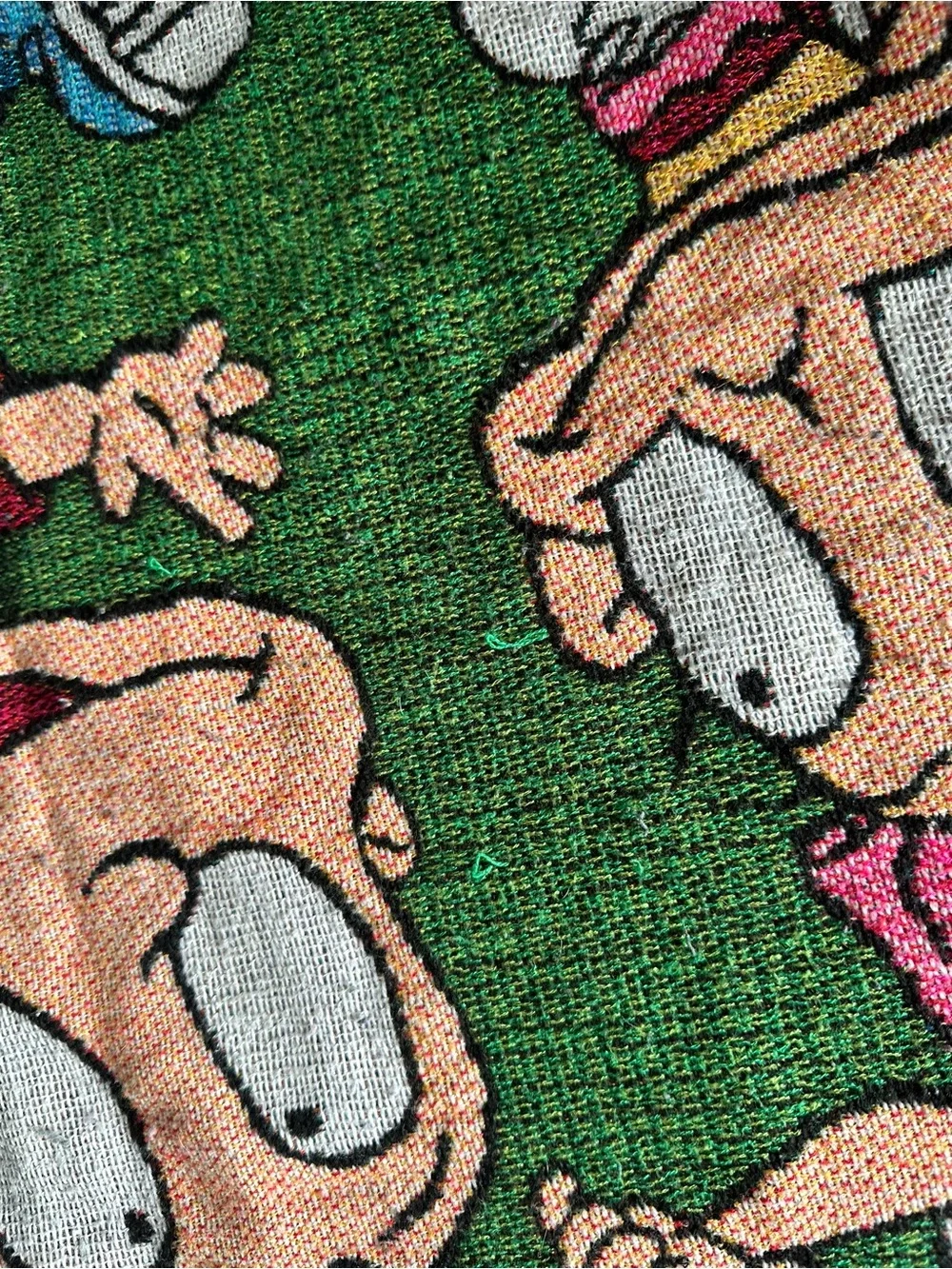 Rugrats Character Group Woven Tapestry Cotton Blend Fringed Throw Blanket